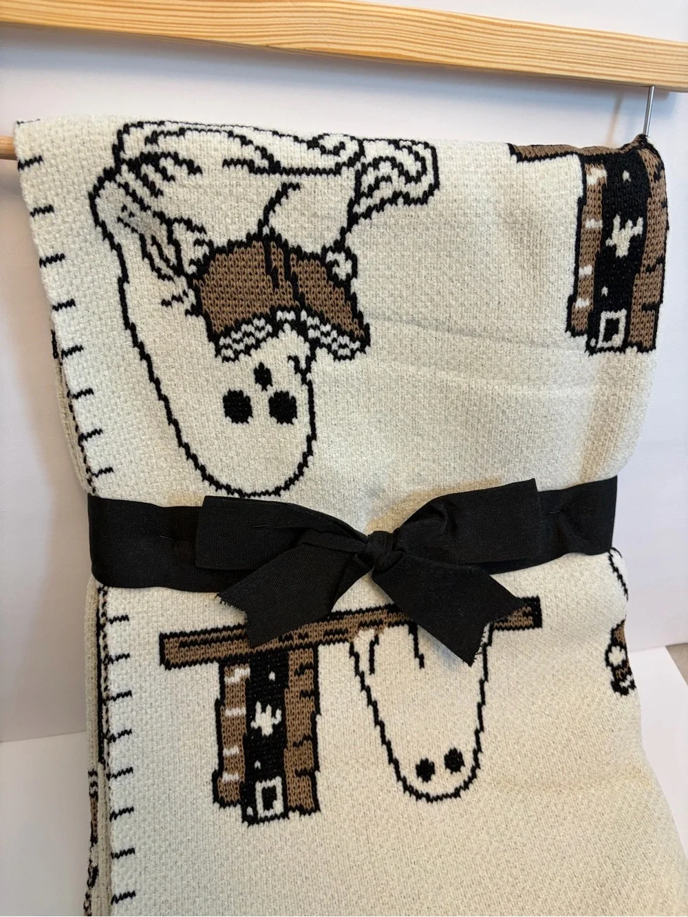 Goblin & Ghoul Ghost Reading Book Blanket Throw 50x70 with Black Cat Bookshelves
